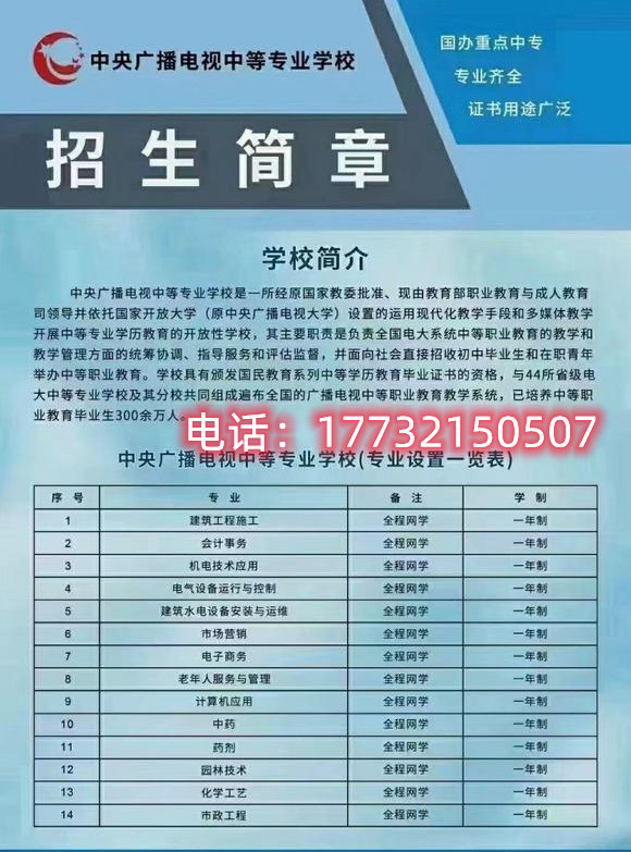 電大中專(zhuān)招生專(zhuān)業(yè)